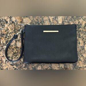 Steve Madden Pebble Clutch Wristlet Clutch Black with Gold Hardware